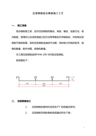 压型钢板组合楼板施工工艺