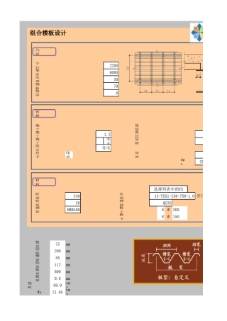 压型钢板组合楼板设计计算表格