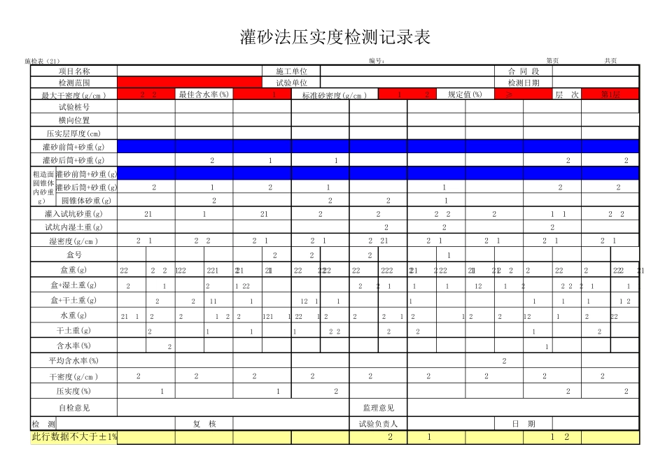压实度(灌砂法)自动计算表格_第2页