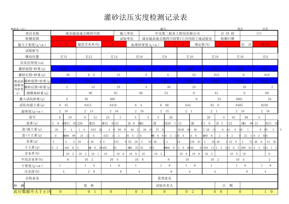 压实度自动计算表格_第1页