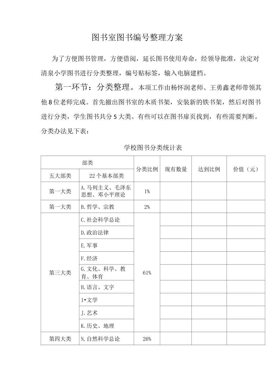 (完整版)图书室整理方案_第1页