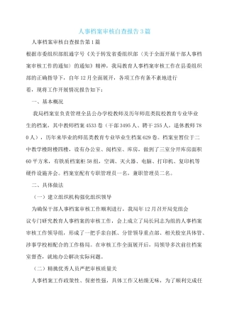 人事档案审核自查报告