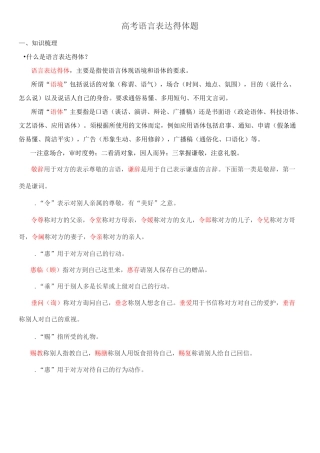 高考语言表达得体题(主观)