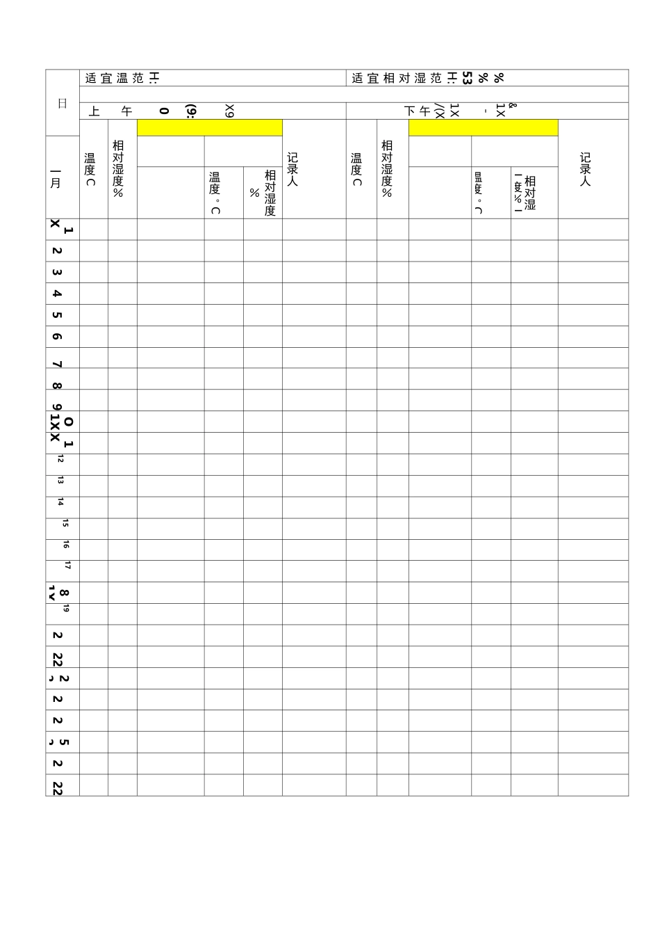温湿度记录表格模板 【打印版】_第2页
