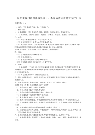 医美门诊部前期筹备书