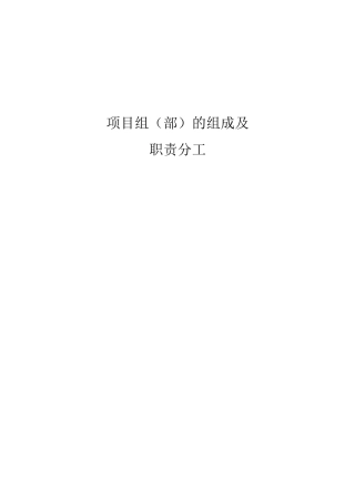 项目组的组成即职责分工