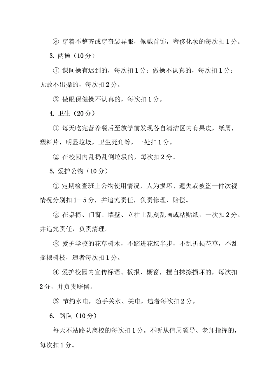 日常行为规范考核方案_第2页