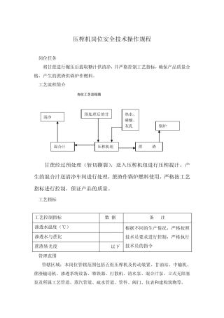 压榨机岗位操作规程