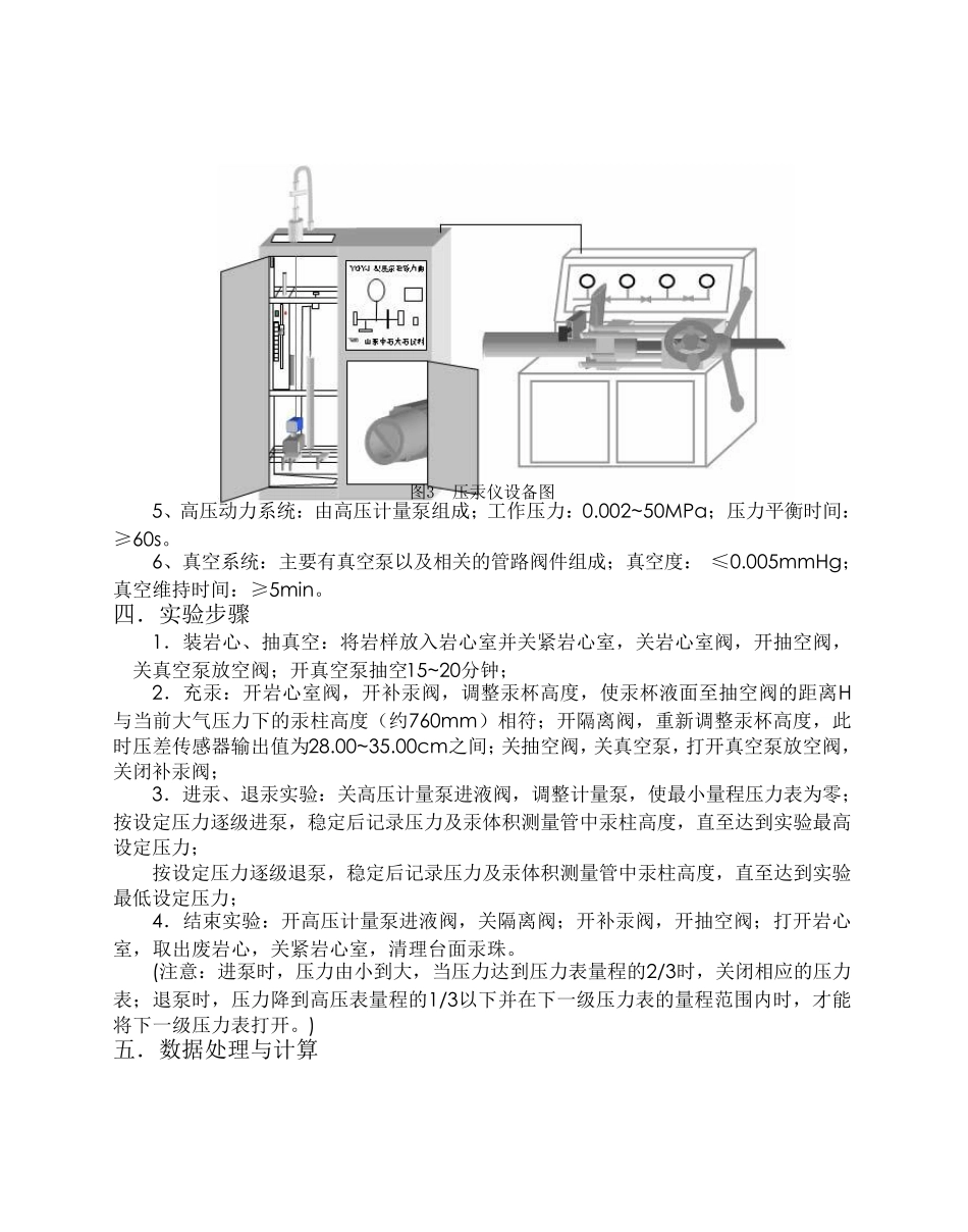 压汞毛管力曲线的测定实验报告_第3页