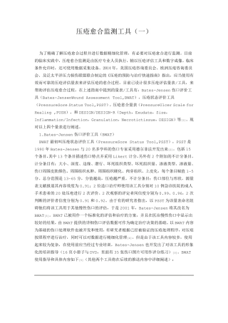 压疮愈合监测工具