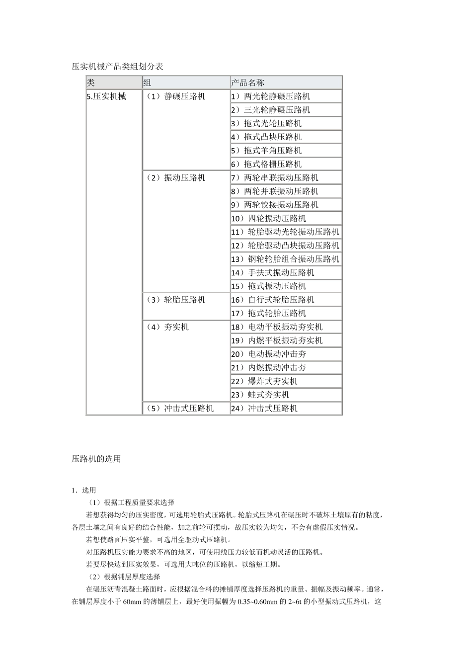 压路机分类选择使用_第1页