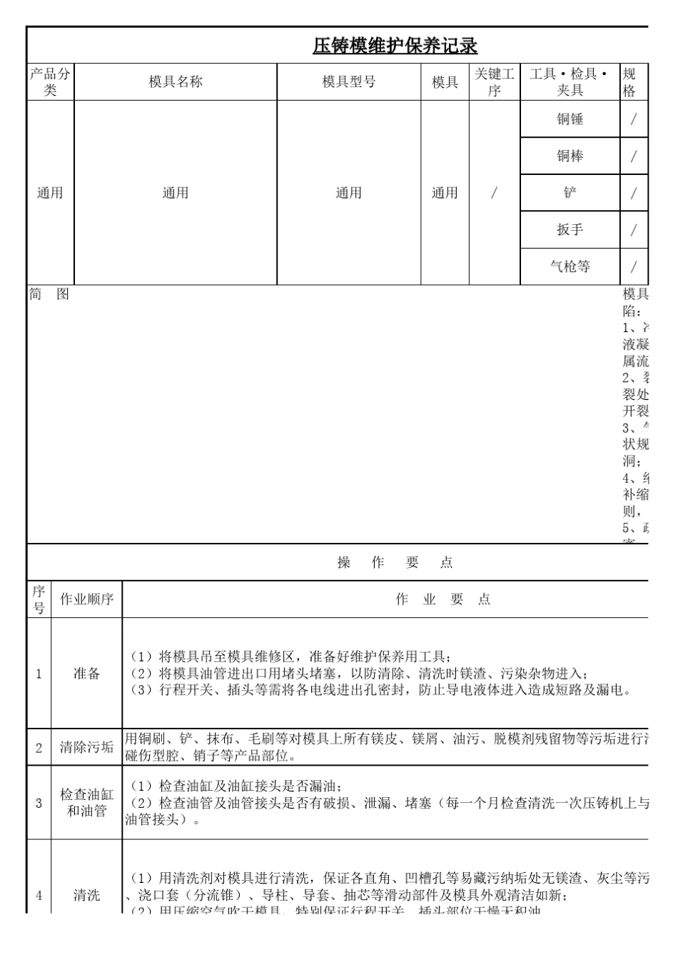 压铸模维护保养记录_第1页