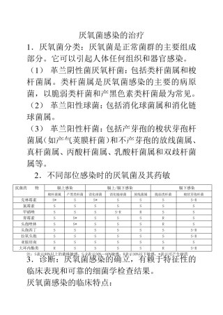 厌氧菌感染的治疗