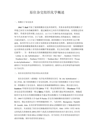原位杂交组织化学概述