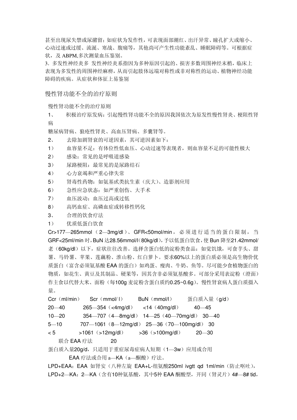 原发性高血压与继发性高血压的鉴别,慢性肾功能不全的治疗原则_第3页