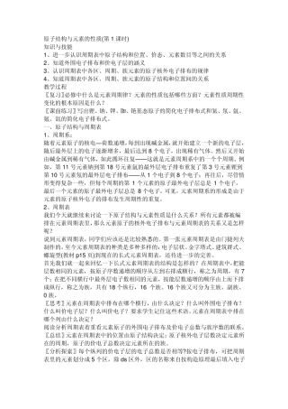 原子结构与元素周期表