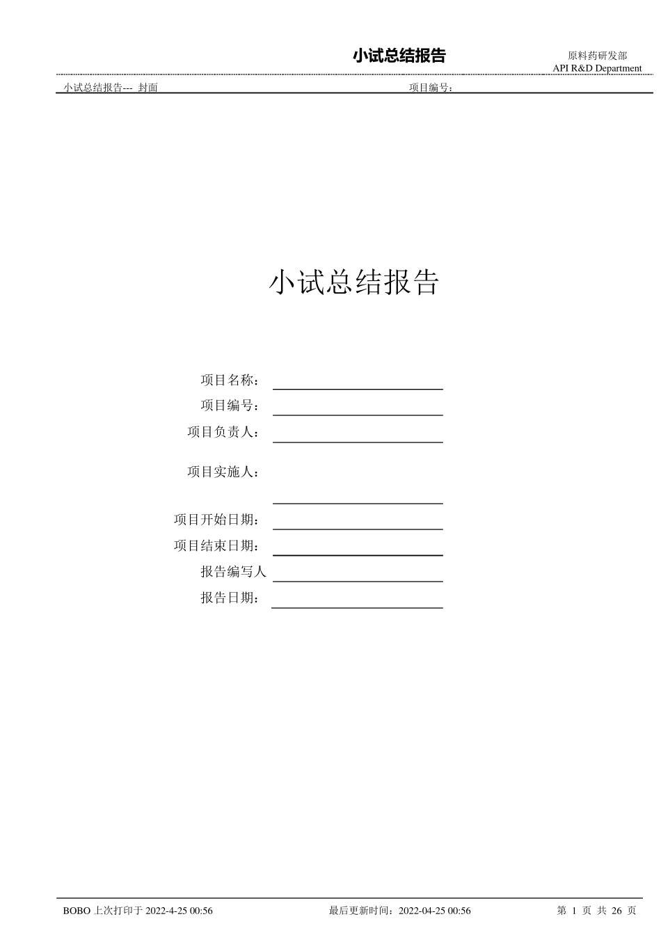 原料药研发小试总结报告_Model_第1页