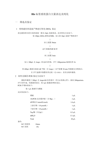 原核表达及纯化总结