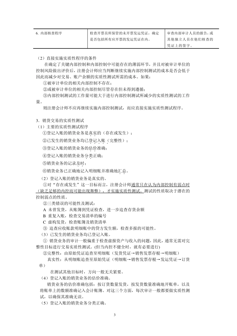 厦门大学陈汉文审计学教案_销售与收款循环审计_第3页