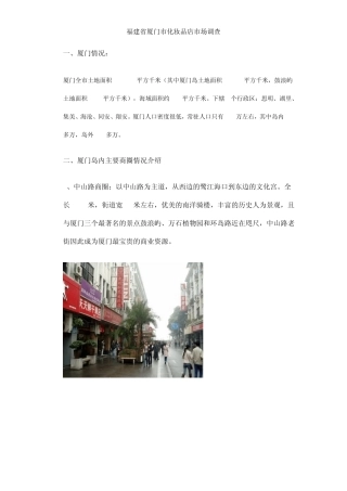 厦门市化妆品店市场调查