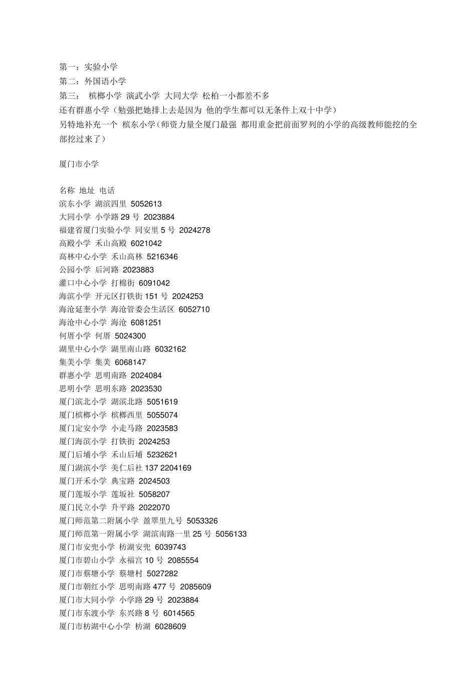 厦门市小学排名_第1页