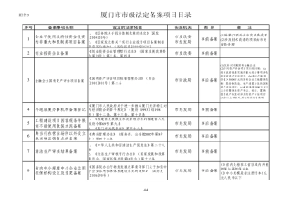 厦门市市级法定备案项目目录xls