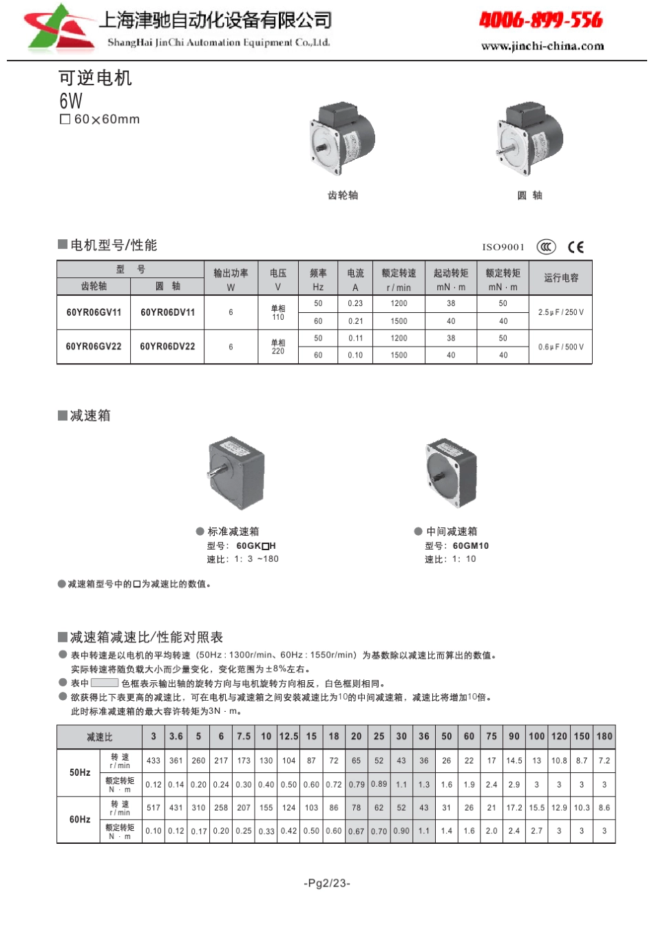 厦门精研,JSCC可逆电机选型手册电子样本_第2页