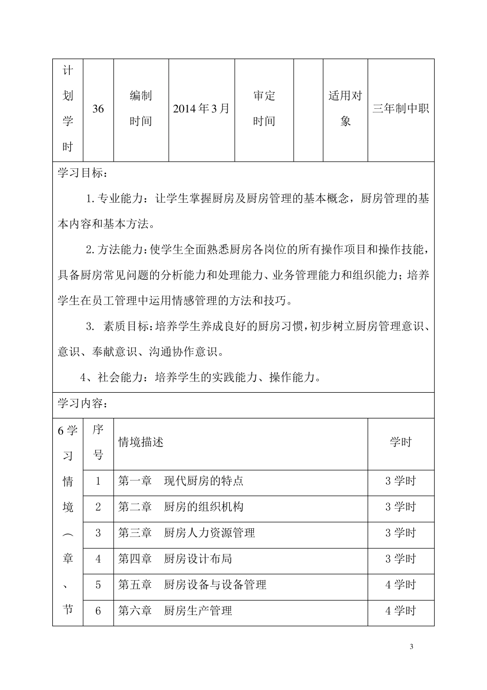 厨房管理知识课程标准_第3页