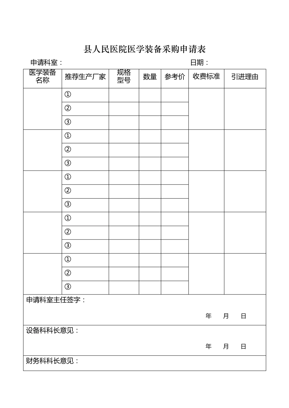 县人民医院医学装备管理表单_第2页