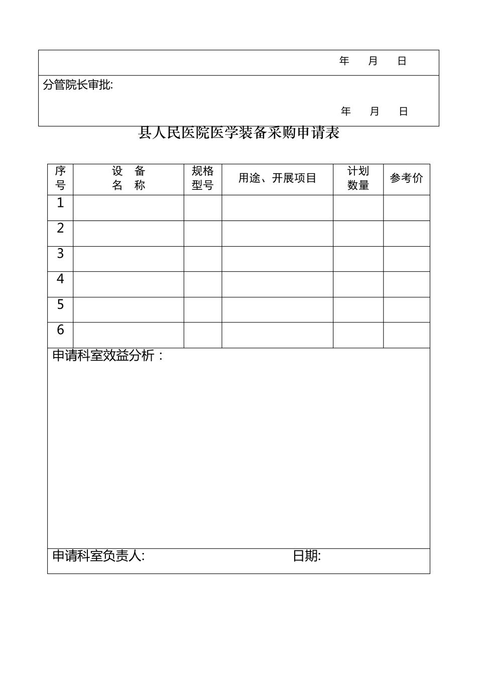 县人民医院医学装备管理表单_第3页