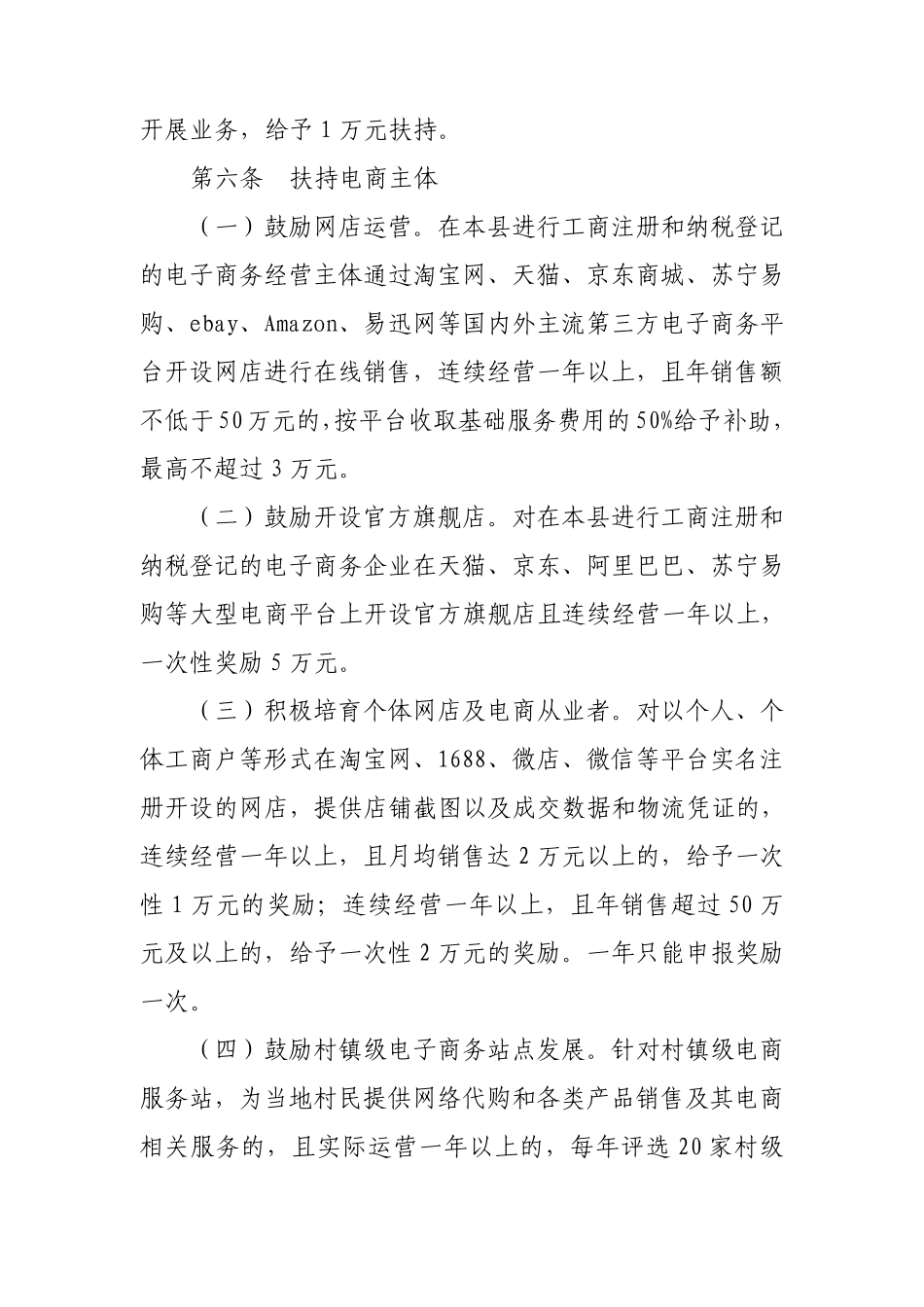 县域促进电子商务发展扶持补贴奖励办法(修改版)_第3页