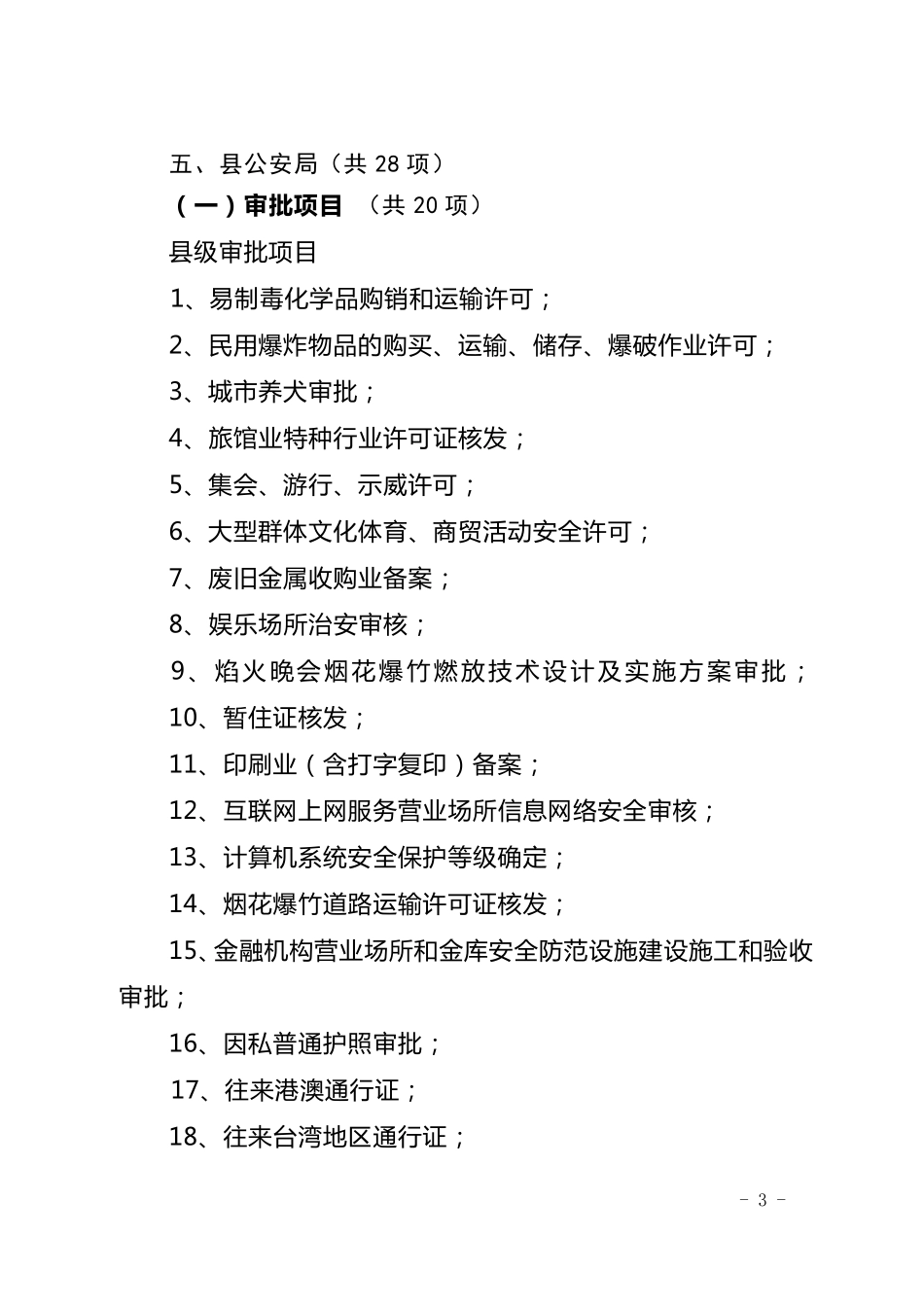 县级部门行政审批项目目录_第3页