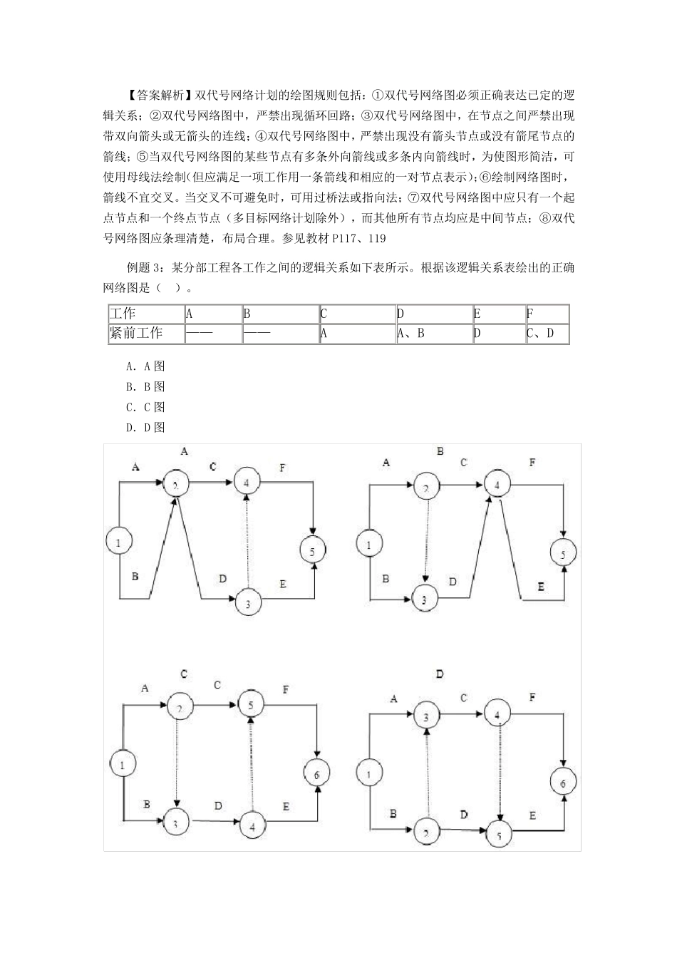 双代号时标网络计划典型例题_第2页