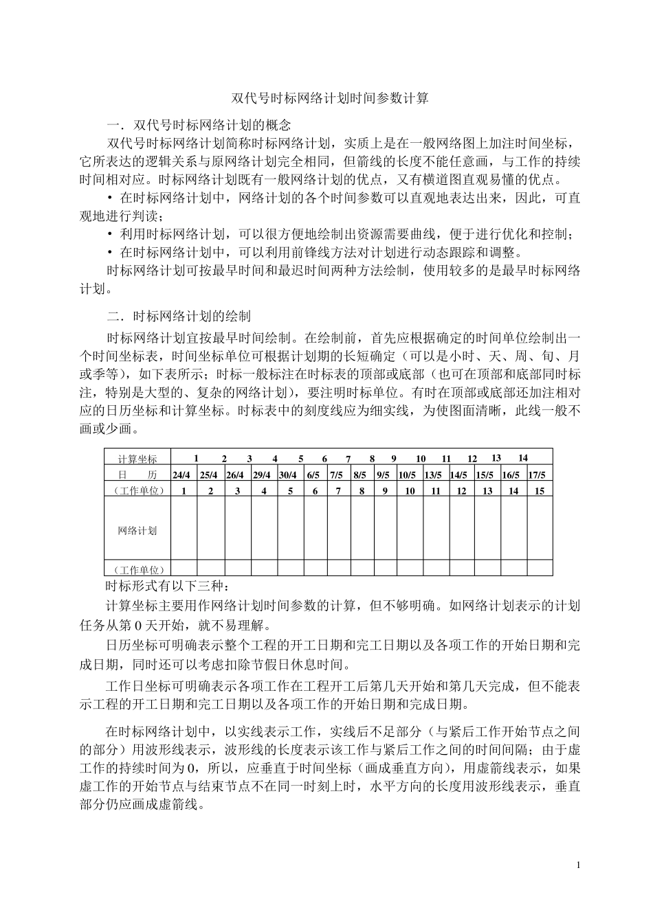 双代号时标网络计划时间参数计算(经典练习)_第1页