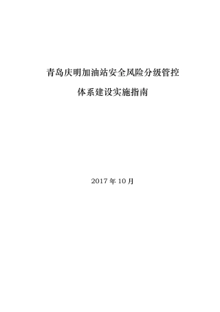 双体系加油站安全风险分级管控体系建设实施指南