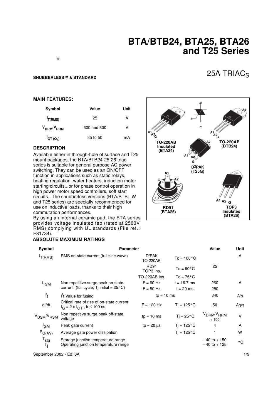 双向可控硅BAT25_第1页