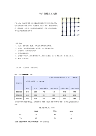 双向塑料土工格栅