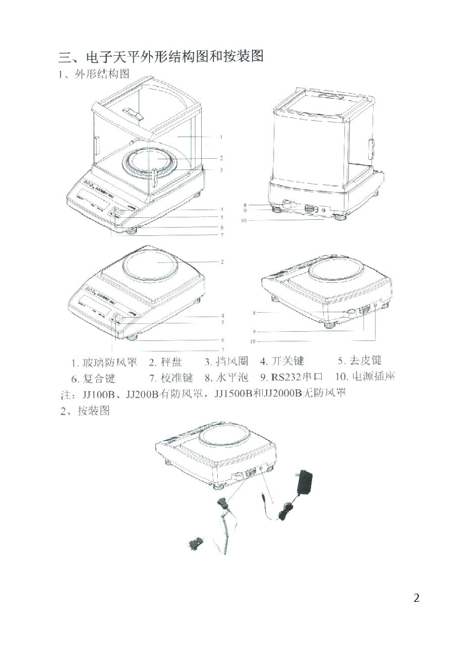 双杰精密电子天平JJB说明书_第2页