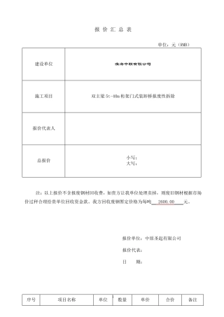 双梁门式起重机拆除施工方案