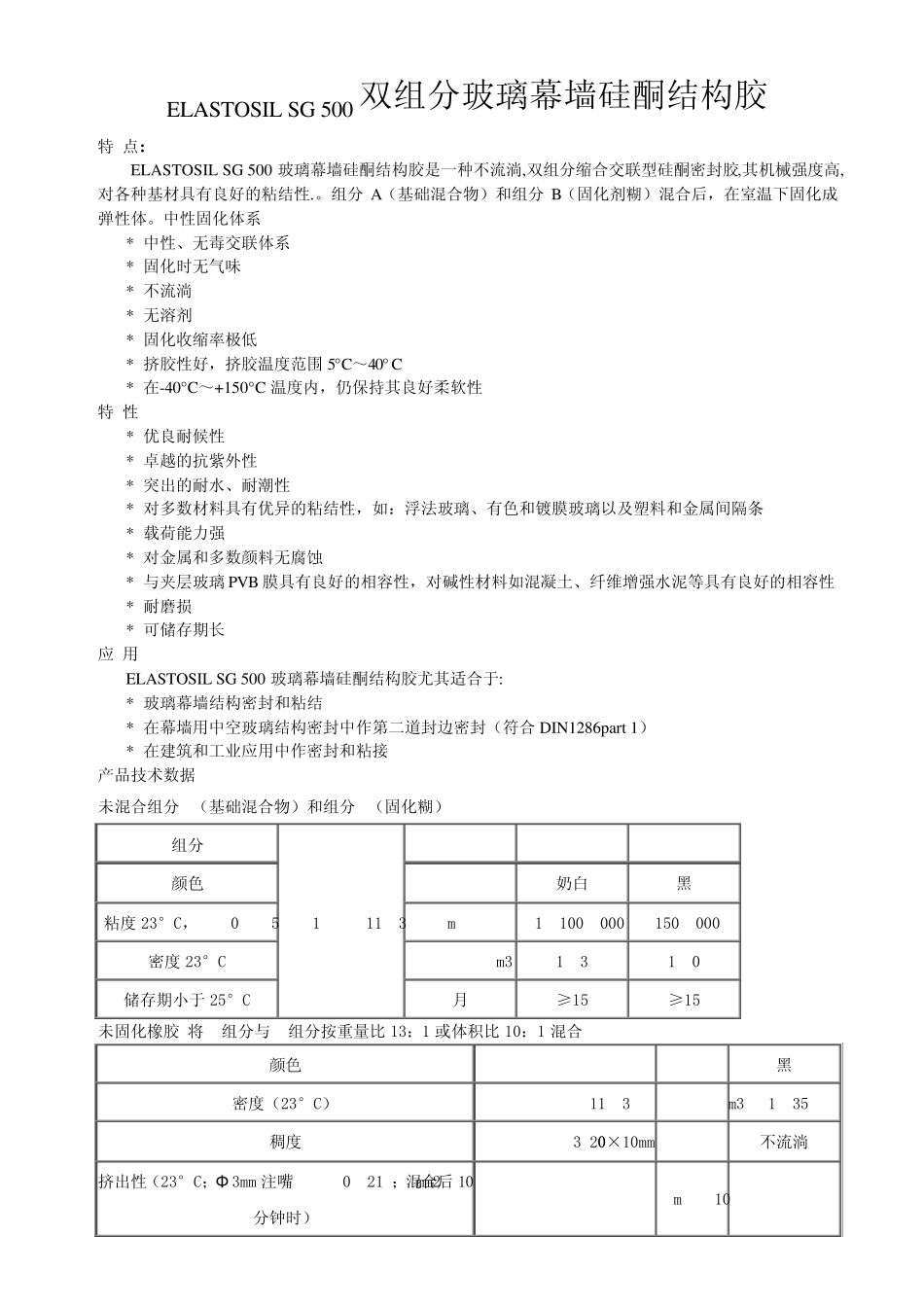 双组分玻璃幕墙硅酮结构胶技术说明_第1页