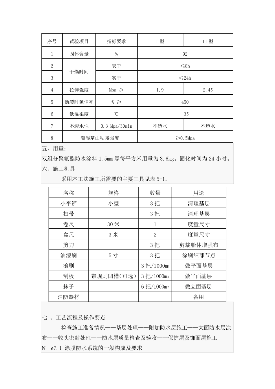 双组分聚氨酯防水涂料施工方案_第2页