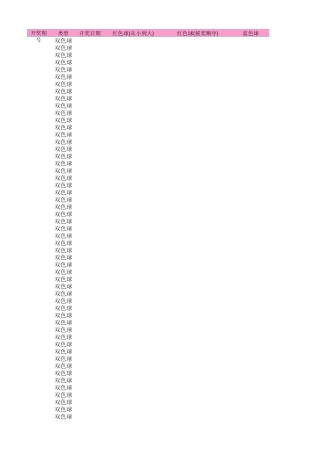 双色球历史开奖号码(更新至最近)