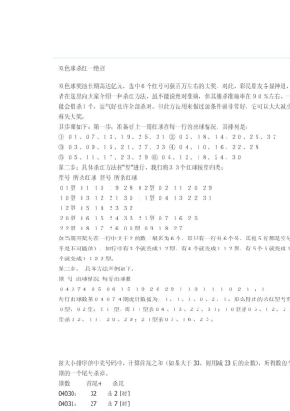 双色球杀红绝招(超准)实战经验