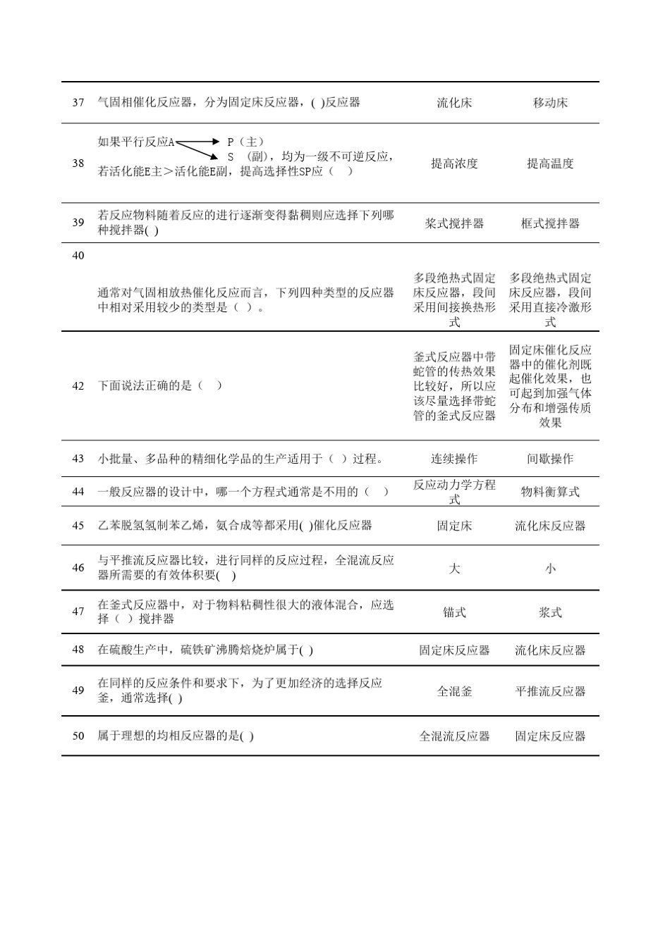 反应过程与设备选择、判断复习题_第3页