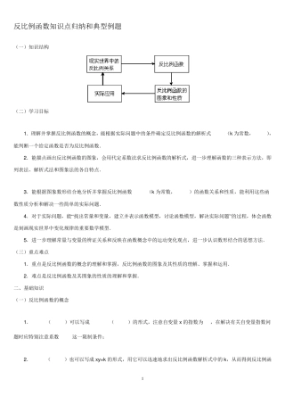 反比例函数知识点归纳