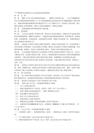 反洗钱内部控制制度