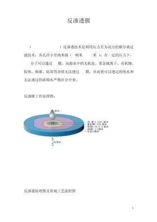 反渗透膜工作原理