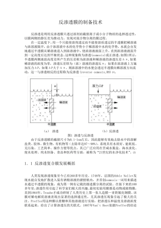 反渗透膜的制备技术
