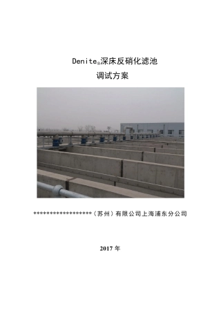反硝化滤池调试方案