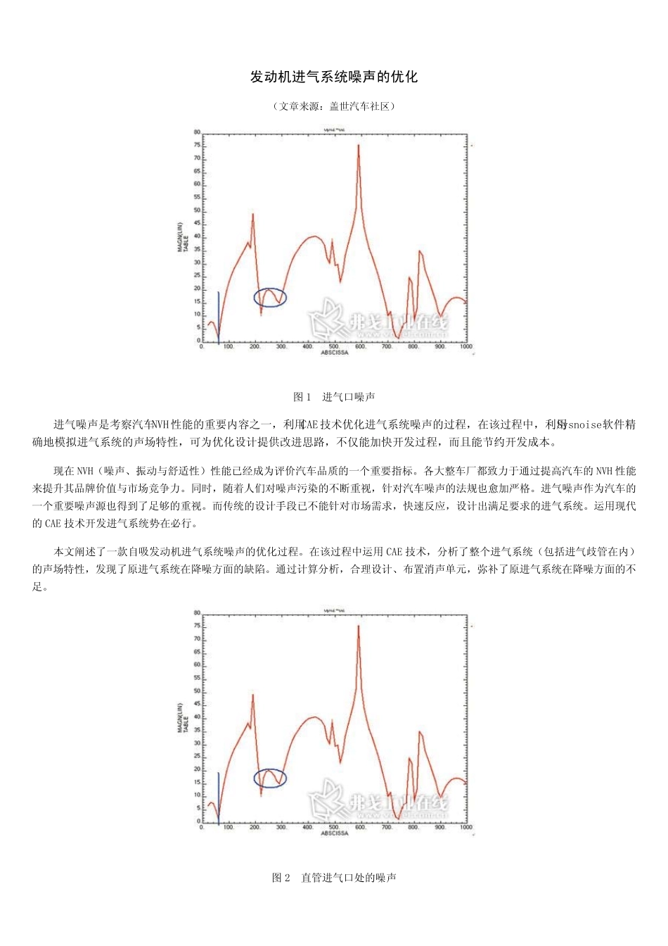 发动机进气系统噪声的优化_第1页